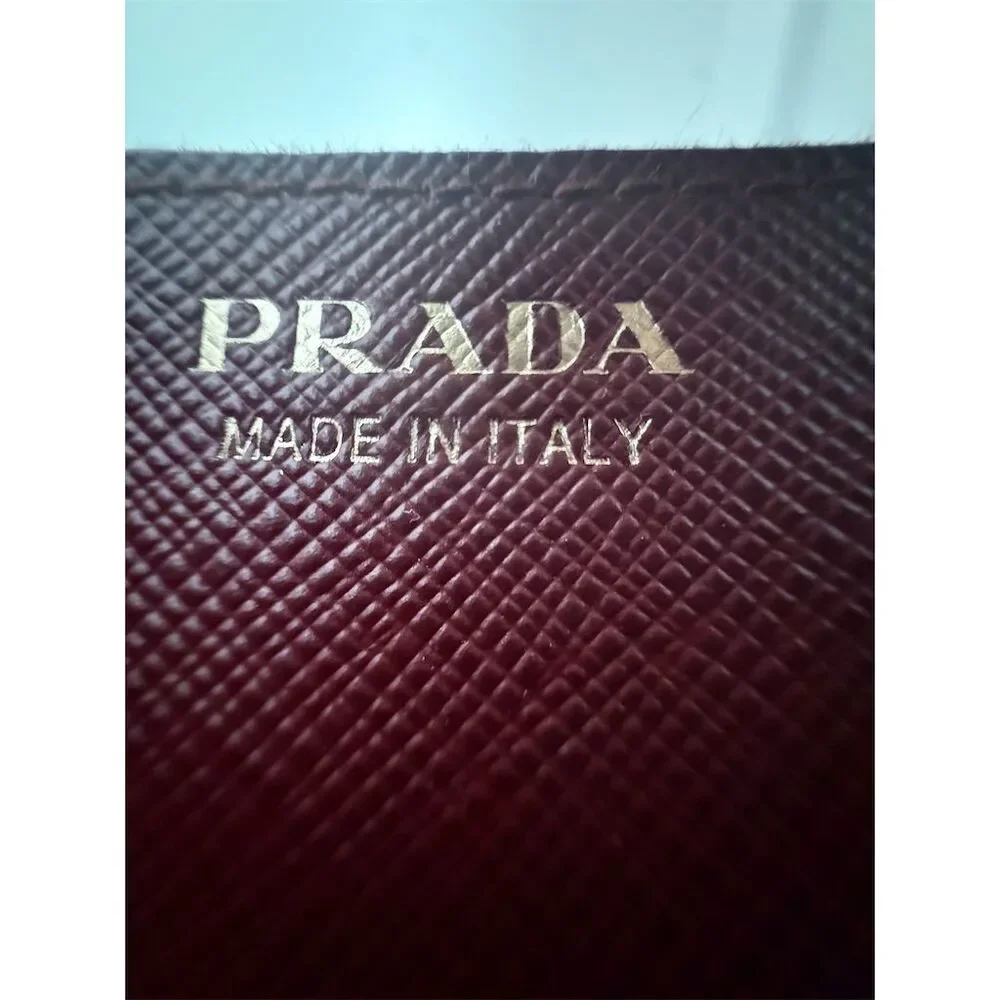 Prada Women's Red Saffiano Leather Long Wallet with COA - Picture 2 of 10